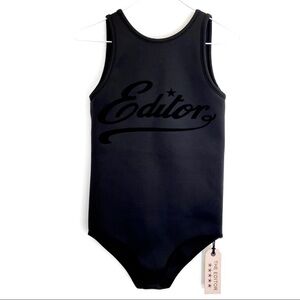 THE EDITOR Logo Scuba Neoprene Tank Bodysuit